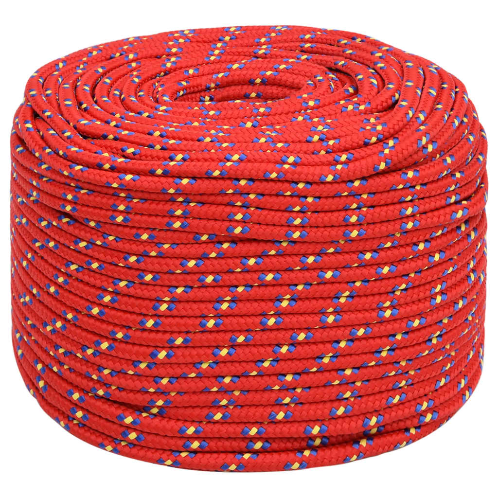 vidaXL Boat Rope Red 8 mm 50 m Polypropylene