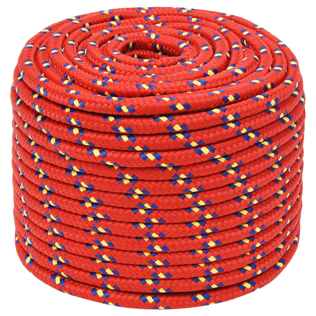 vidaXL Boat Rope Red 12 mm 25 m Polypropylene