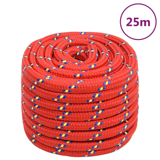 vidaXL Boat Rope Red 20 mm 25 m Polypropylene