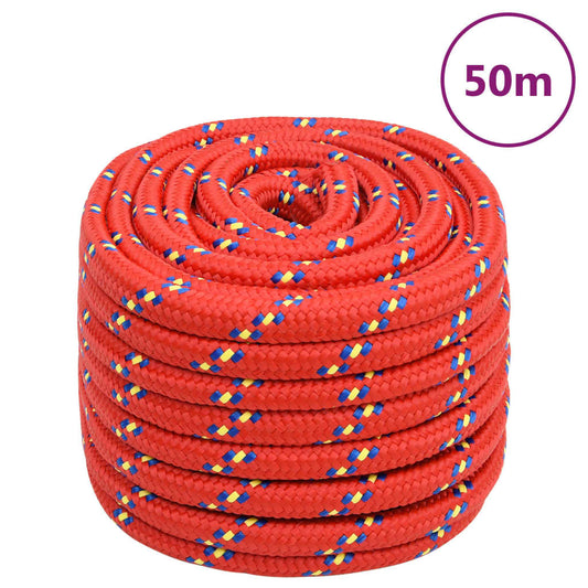 vidaXL Boat Rope Red 20 mm 50 m Polypropylene