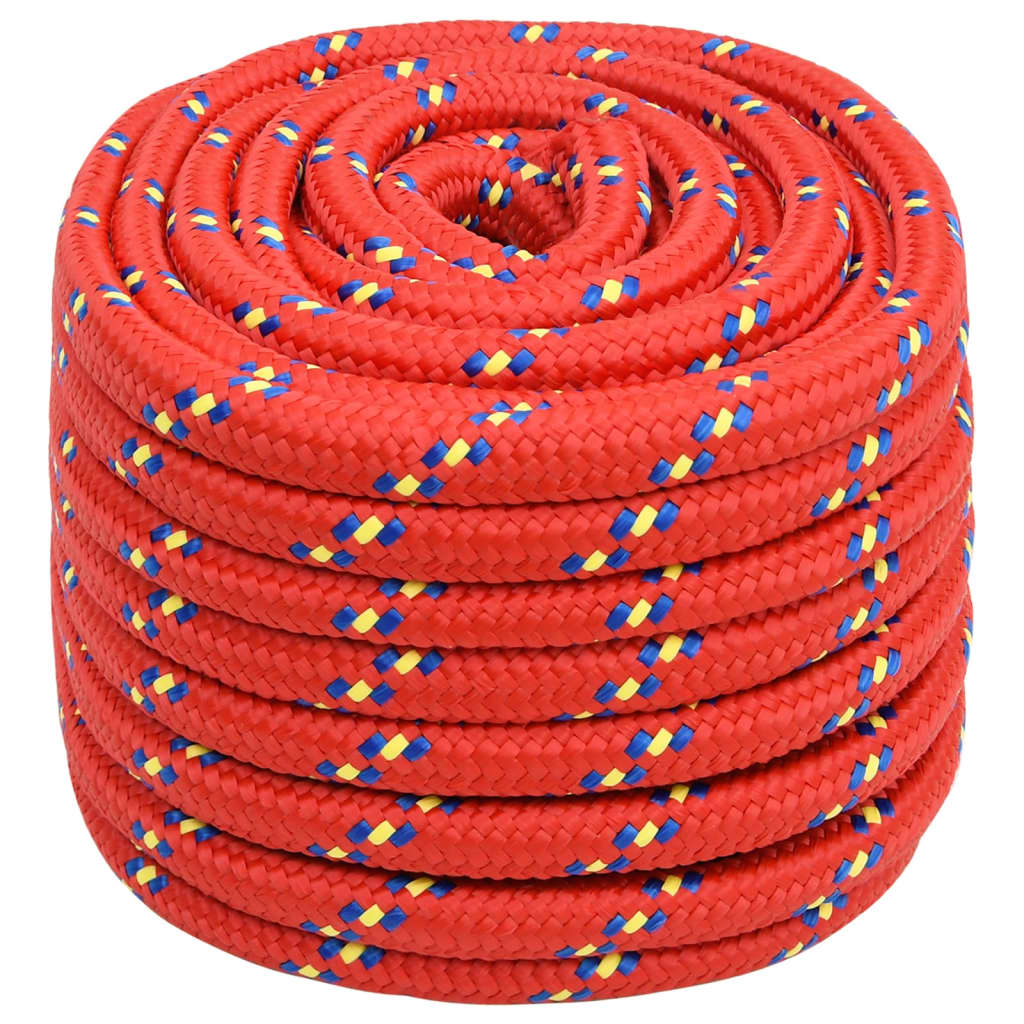 vidaXL Boat Rope Red 20 mm 50 m Polypropylene