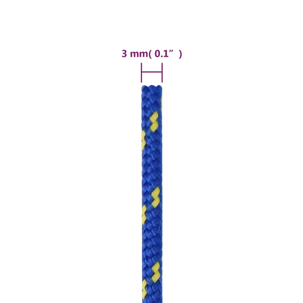 vidaXL Boat Rope Blue 3 mm 25 m Polypropylene