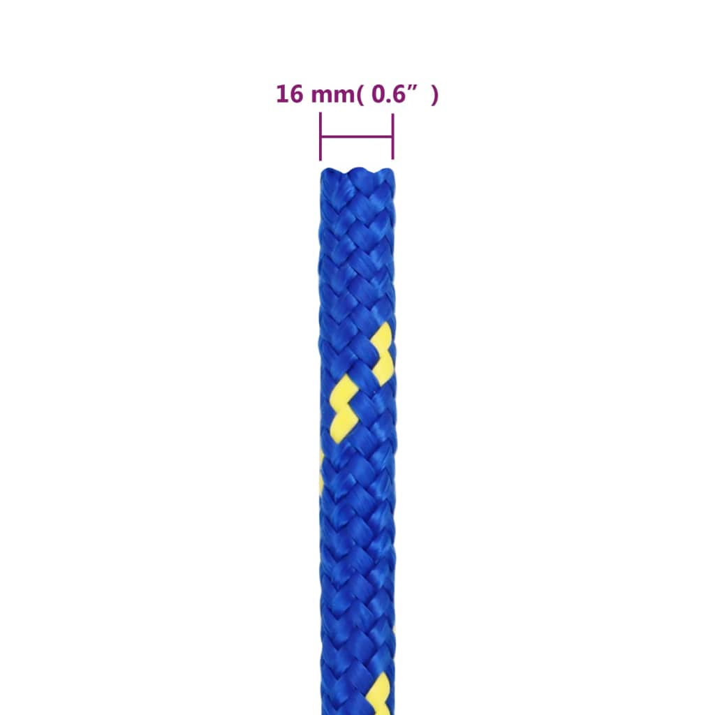 vidaXL Boat Rope Blue 16 mm 25 m Polypropylene