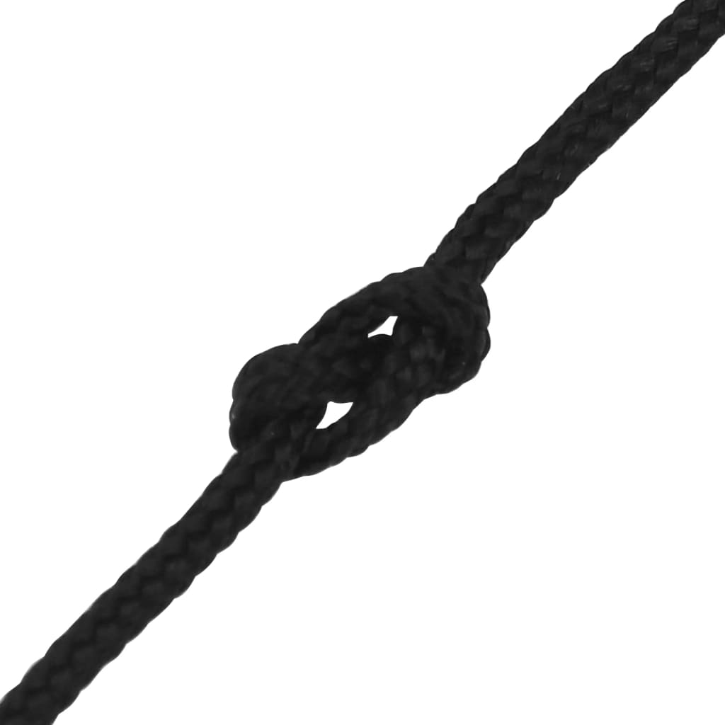 vidaXL Boat Rope Full Black 4 mm 100 m Polypropylene