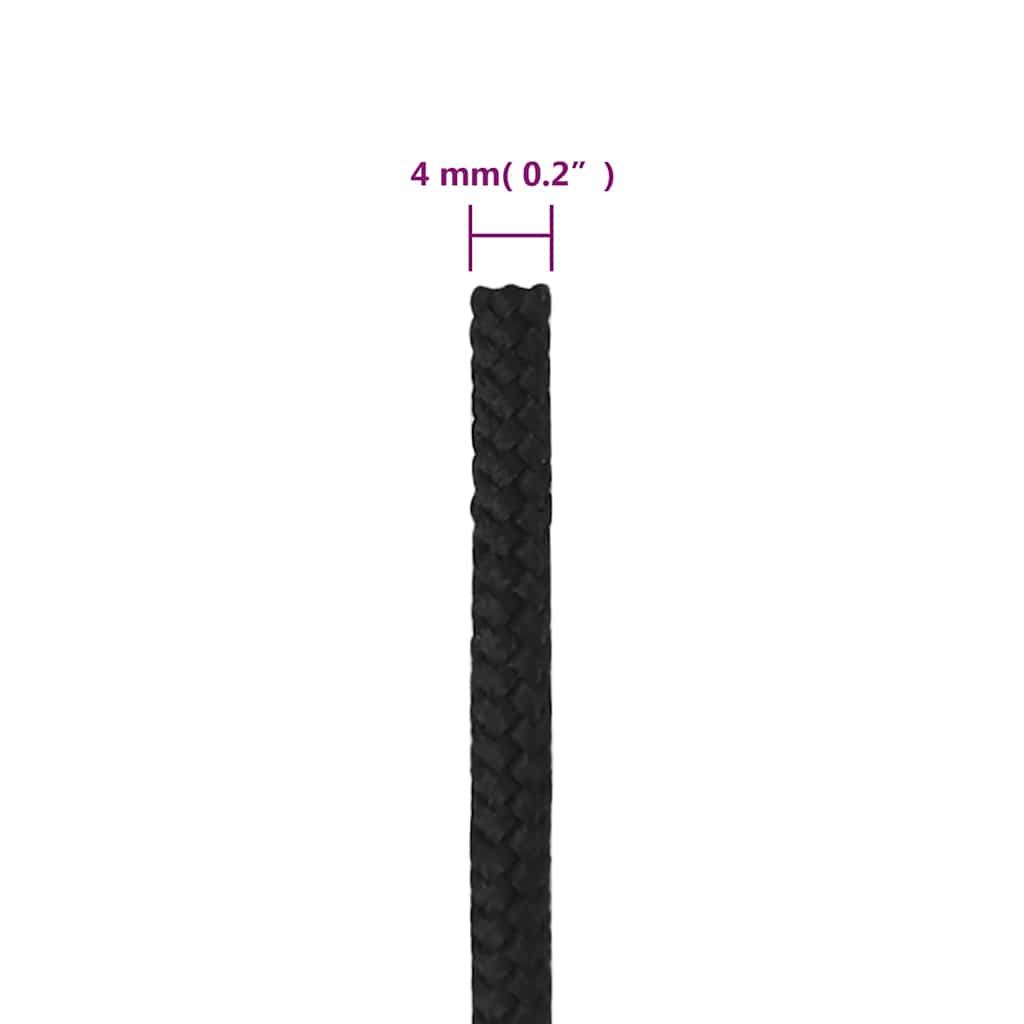 Boat Rope Full Black 4 mm 500 m Polypropylene