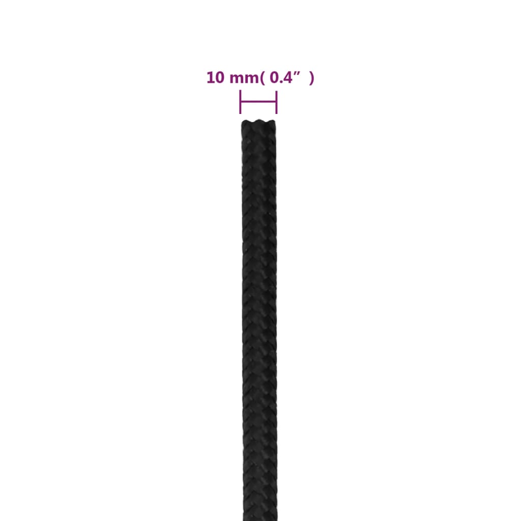 Boat Rope Full Black 10 mm 500 m Polypropylene