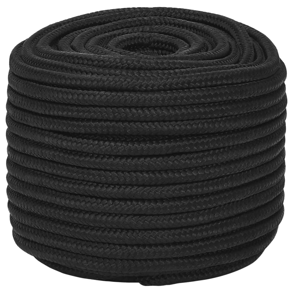 vidaXL Boat Rope Full Black 12 mm 25 m Polypropylene