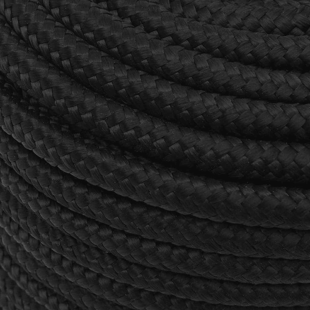 vidaXL Boat Rope Full Black 12 mm 100 m Polypropylene