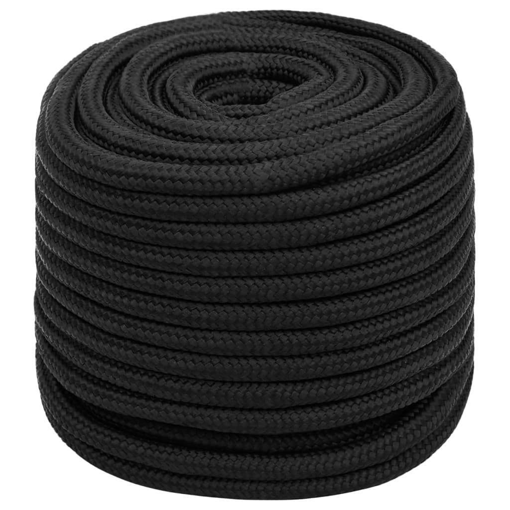 vidaXL Boat Rope Full Black 16 mm 100 m Polypropylene