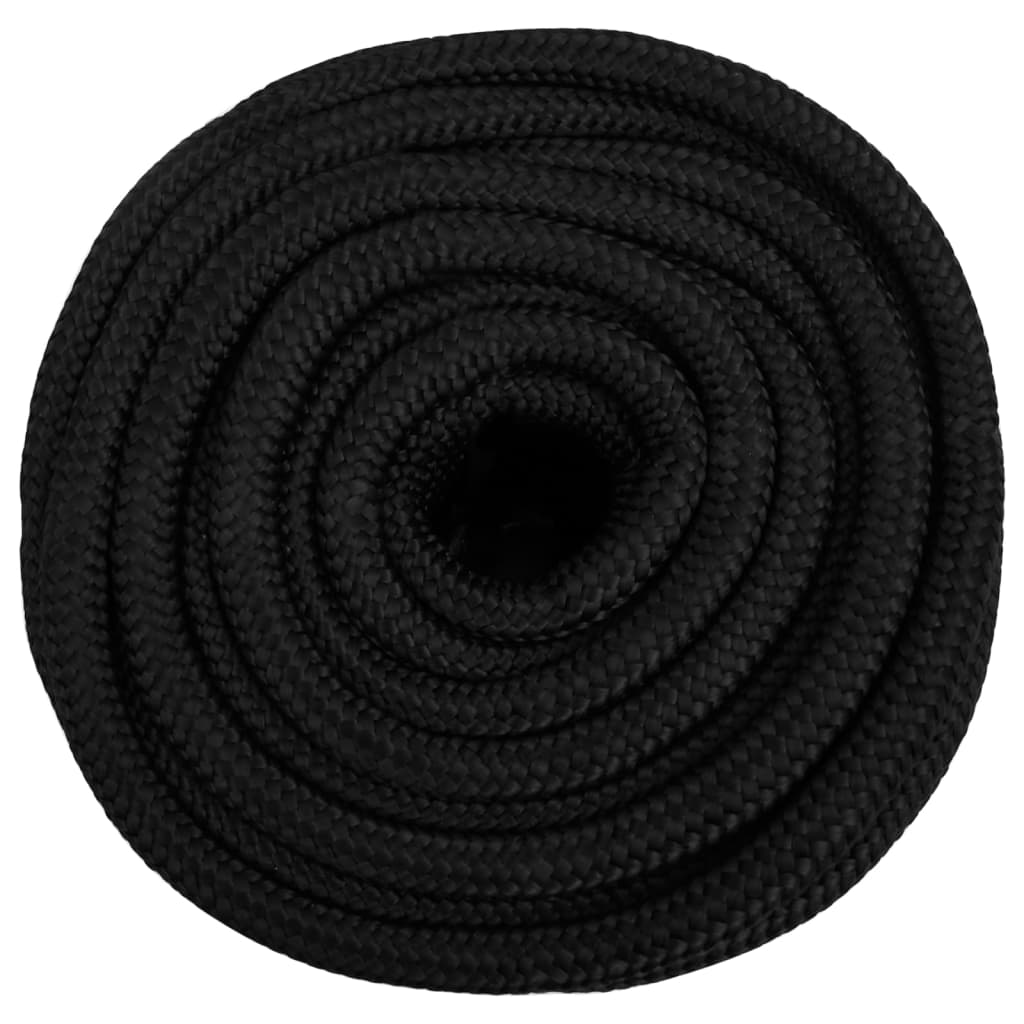 vidaXL Boat Rope Full Black 16 mm 100 m Polypropylene