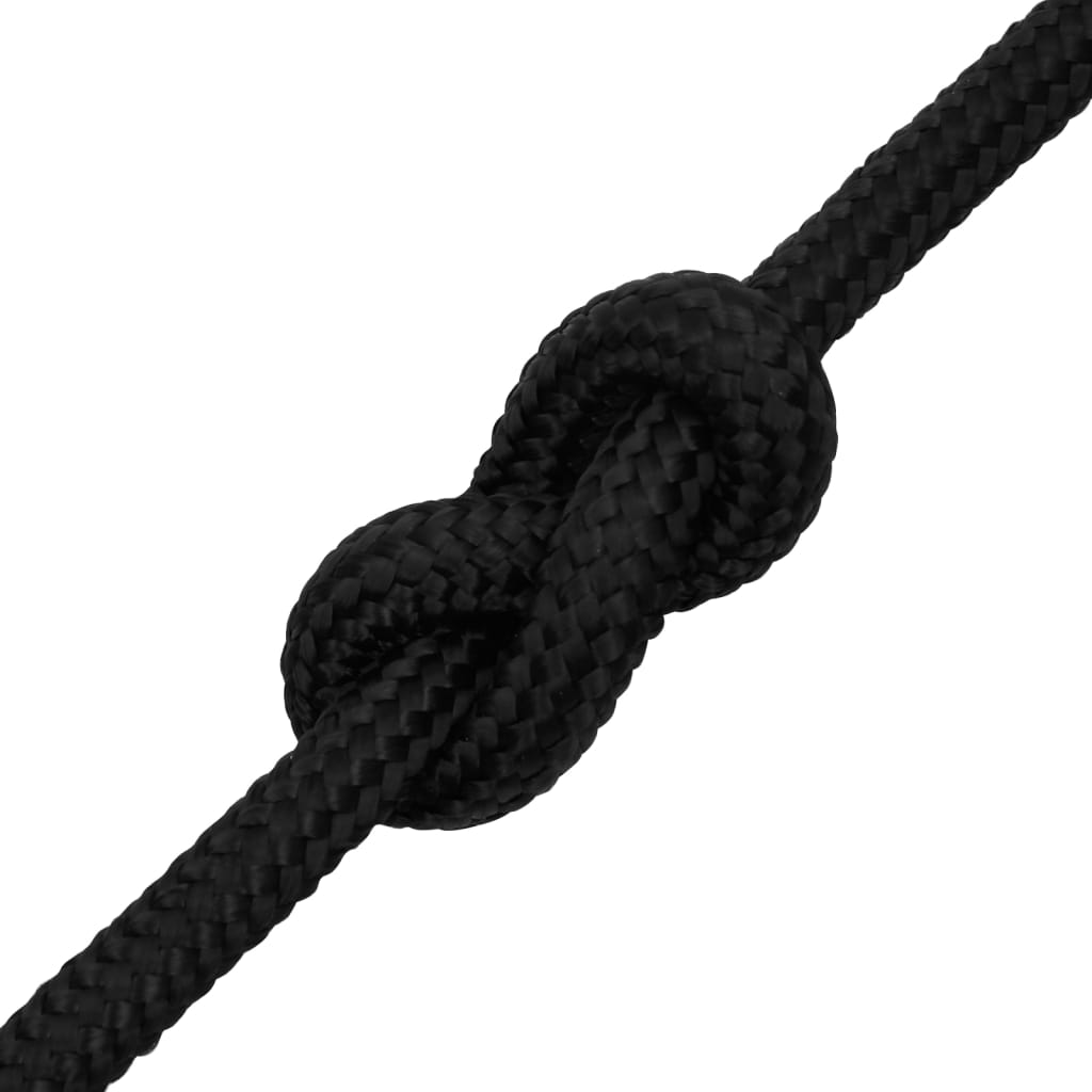 vidaXL Boat Rope Full Black 18 mm 25 m Polypropylene