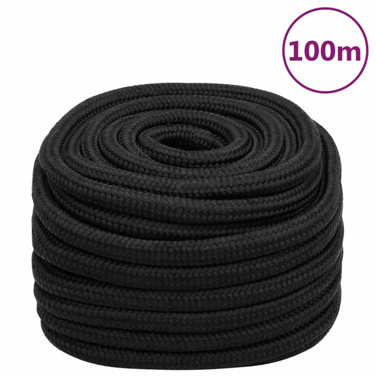 vidaXL Boat Rope Full Black 20 mm 100 m Polypropylene