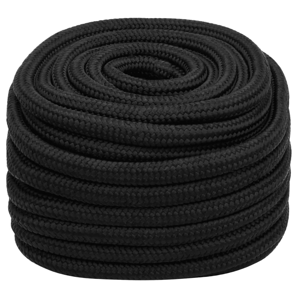 vidaXL Boat Rope Full Black 20 mm 100 m Polypropylene