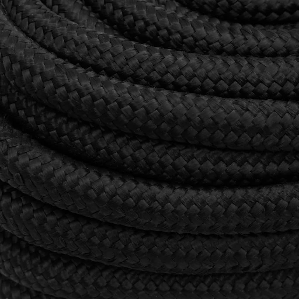 vidaXL Boat Rope Full Black 20 mm 100 m Polypropylene