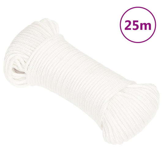 vidaXL Boat Rope Full White 4 mm 25 m Polypropylene