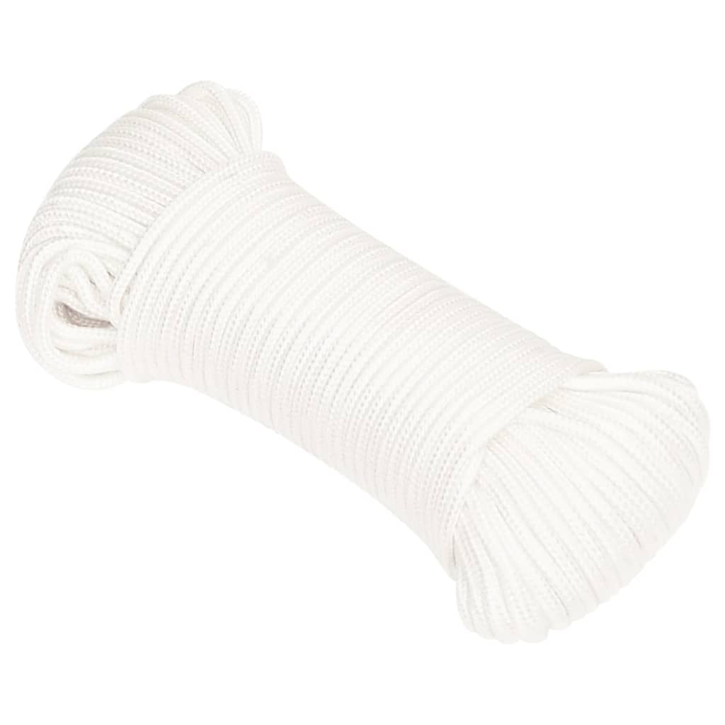 vidaXL Boat Rope Full White 4 mm 25 m Polypropylene