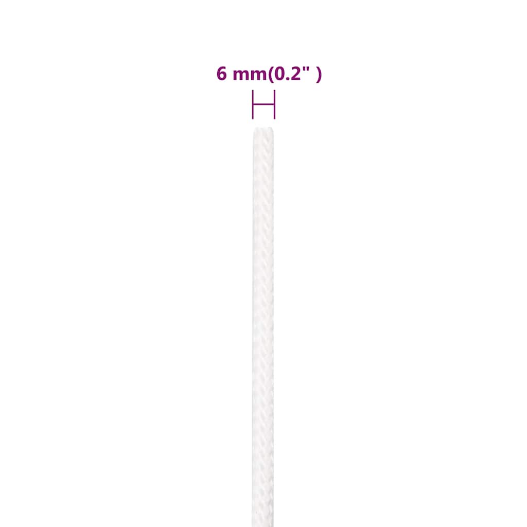 Boat Rope Full White 6 mm 50 m Polypropylene