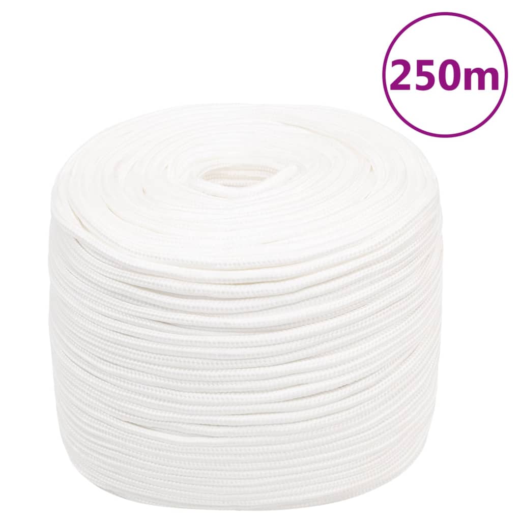 vidaXL Boat Rope Full White 8 mm 250 m Polypropylene