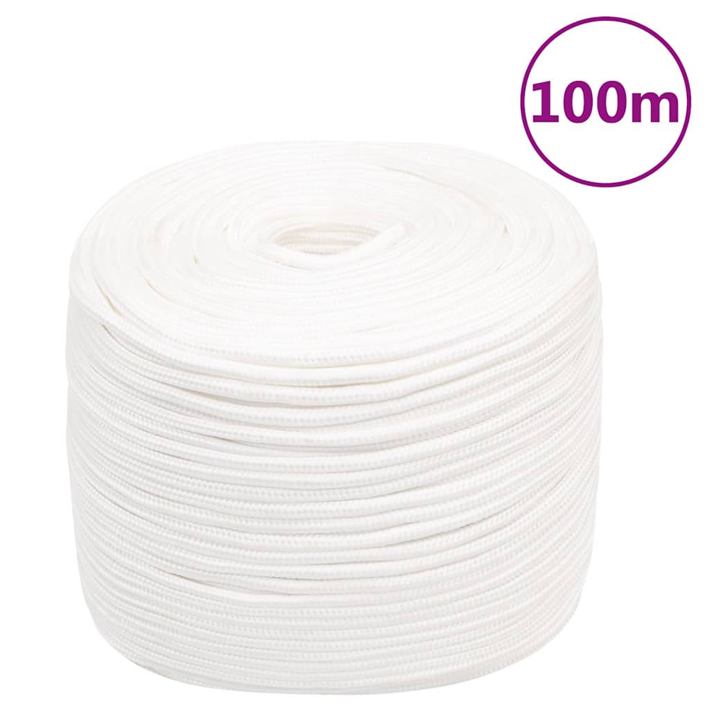 Boat Rope Full White 10 mm 100 m Polypropylene
