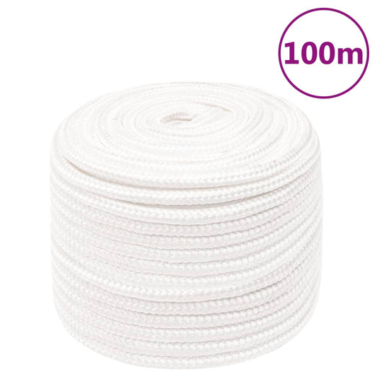 vidaXL Boat Rope Full White 12 mm 100 m Polypropylene