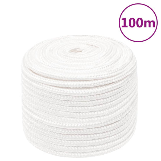 vidaXL Boat Rope Full White 14 mm 100 m Polypropylene