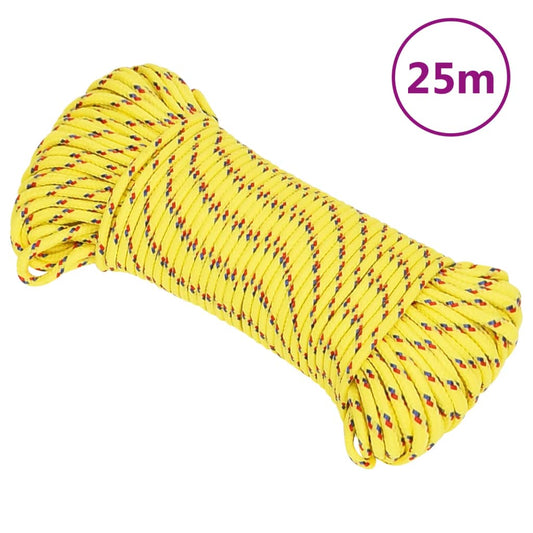 vidaXL Boat Rope Yellow 3 mm 25 m Polypropylene