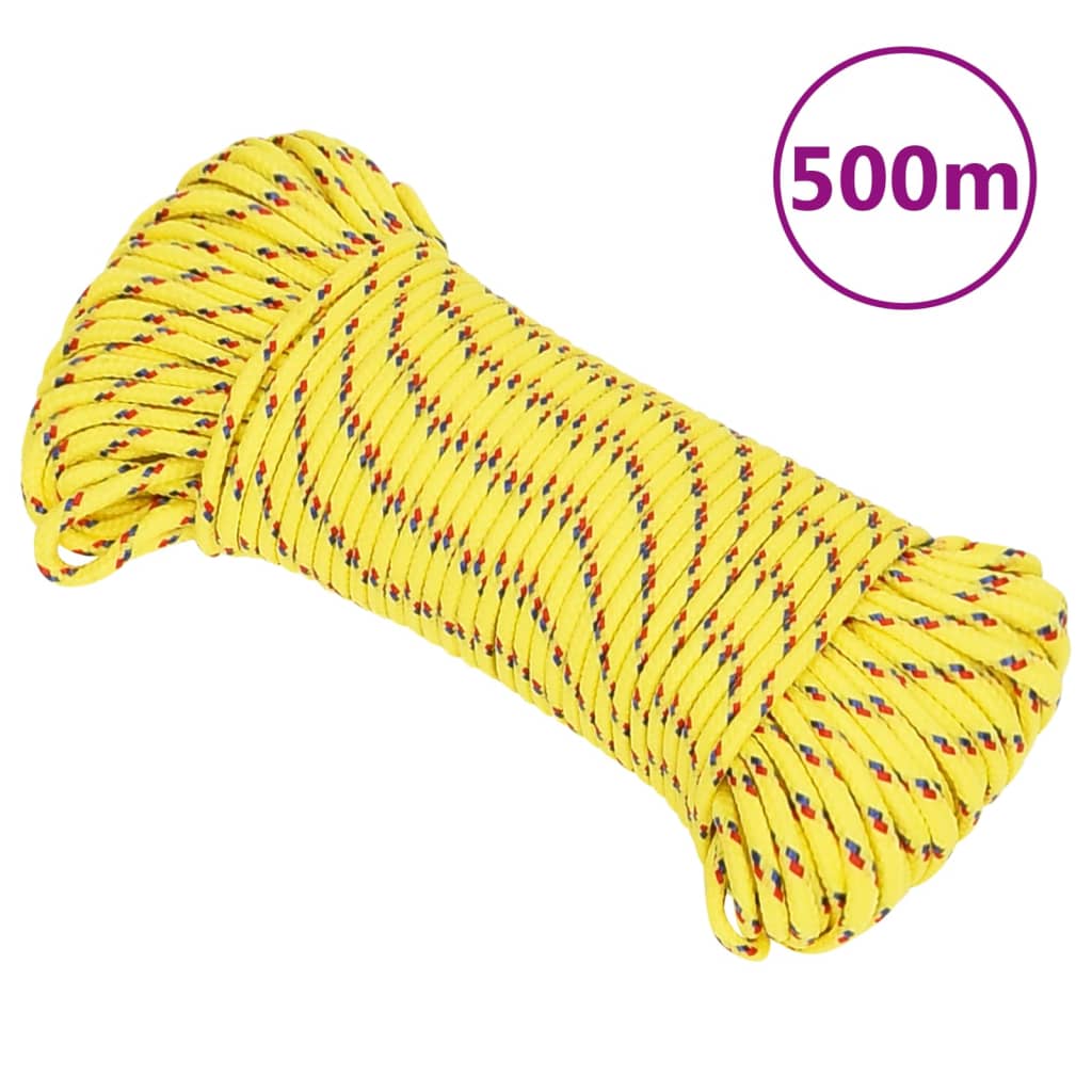 vidaXL Boat Rope Yellow 4 mm 500 m Polypropylene