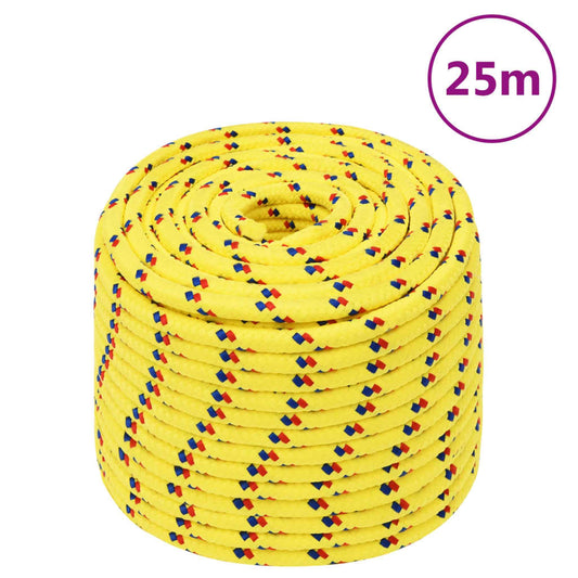 vidaXL Boat Rope Yellow 12 mm 25 m Polypropylene