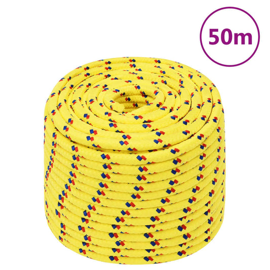 vidaXL Boat Rope Yellow 12 mm 50 m Polypropylene