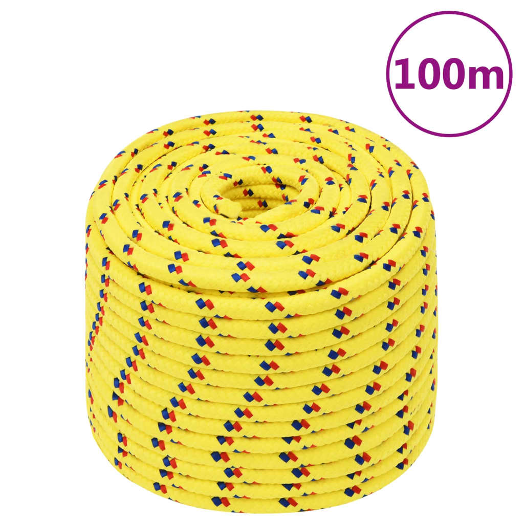 vidaXL Boat Rope Yellow 12 mm 100 m Polypropylene