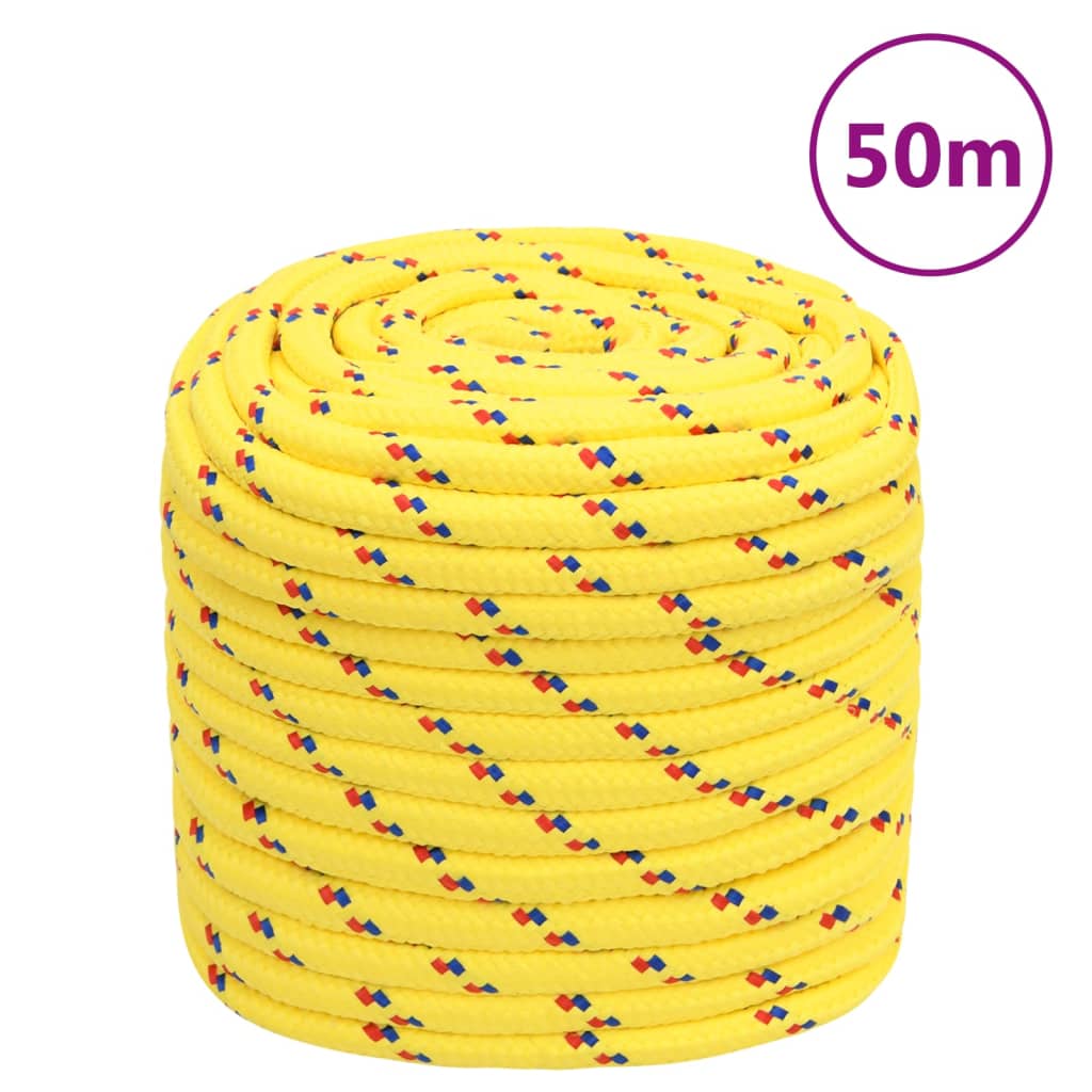 vidaXL Boat Rope Yellow 18 mm 50 m Polypropylene