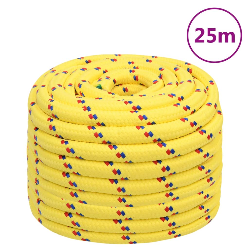 vidaXL Boat Rope Yellow 20 mm 25 m Polypropylene