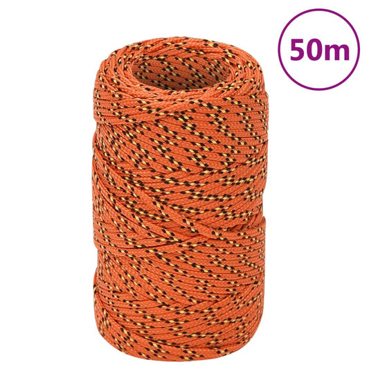 vidaXL Boat Rope Orange 2 mm 50 m Polypropylene