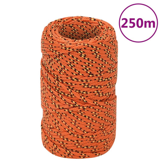 vidaXL Boat Rope Orange 2 mm 250 m Polypropylene