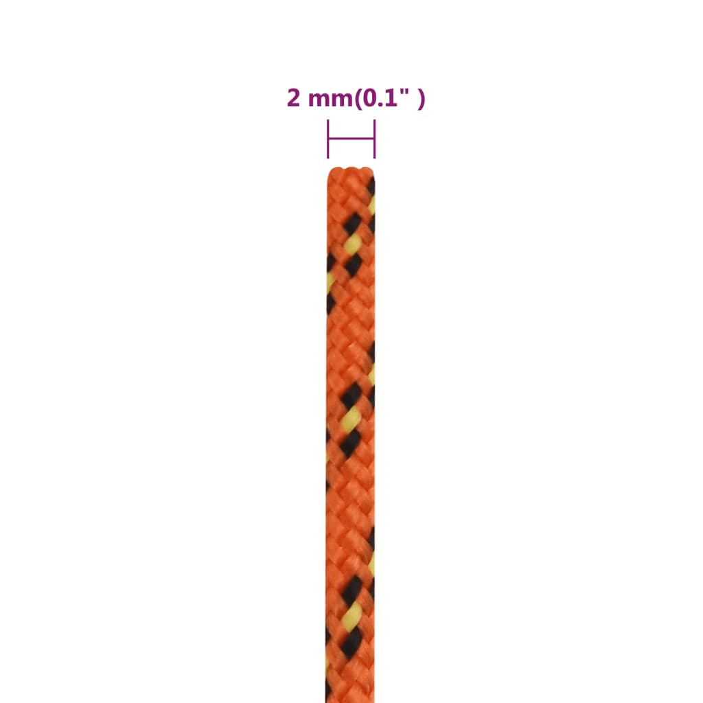 vidaXL Boat Rope Orange 2 mm 500 m Polypropylene