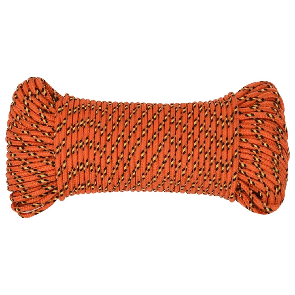 vidaXL Boat Rope Orange 3 mm 50 m Polypropylene