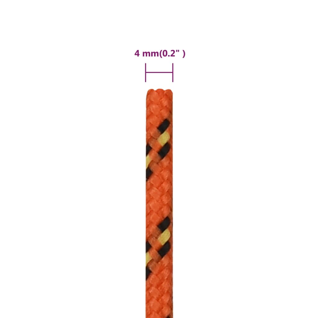 vidaXL Boat Rope Orange 4 mm 100 m Polypropylene