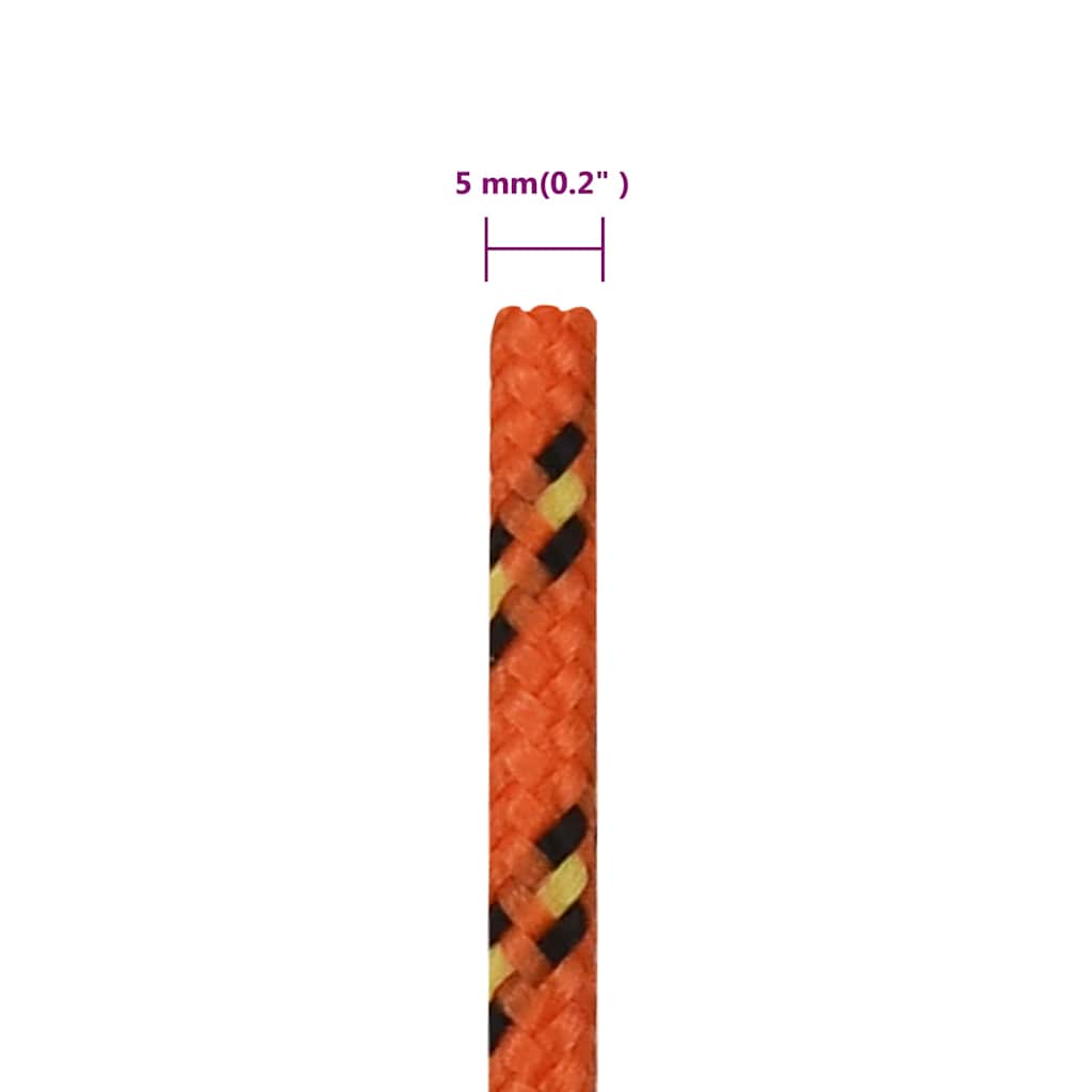 Boat Rope Orange 5 mm 100 m Polypropylene