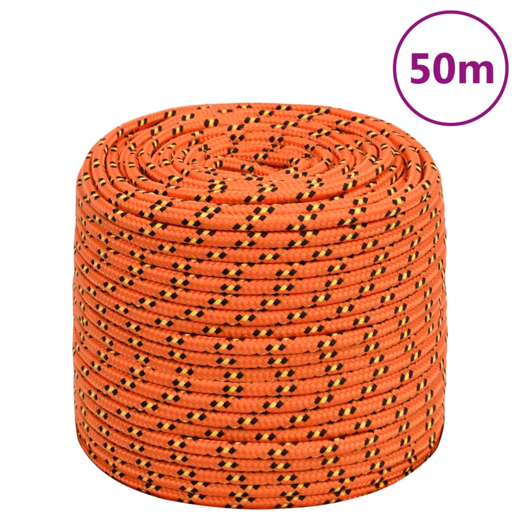 vidaXL Boat Rope Orange 6 mm 50 m Polypropylene