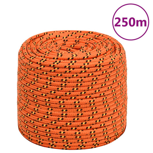 vidaXL Boat Rope Orange 6 mm 250 m Polypropylene