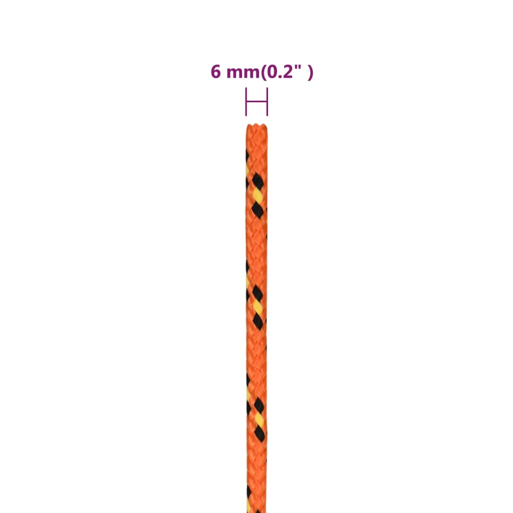 Boat Rope Orange 6 mm 250 m Polypropylene