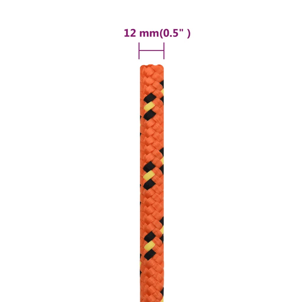 vidaXL Boat Rope Orange 12 mm 25 m Polypropylene