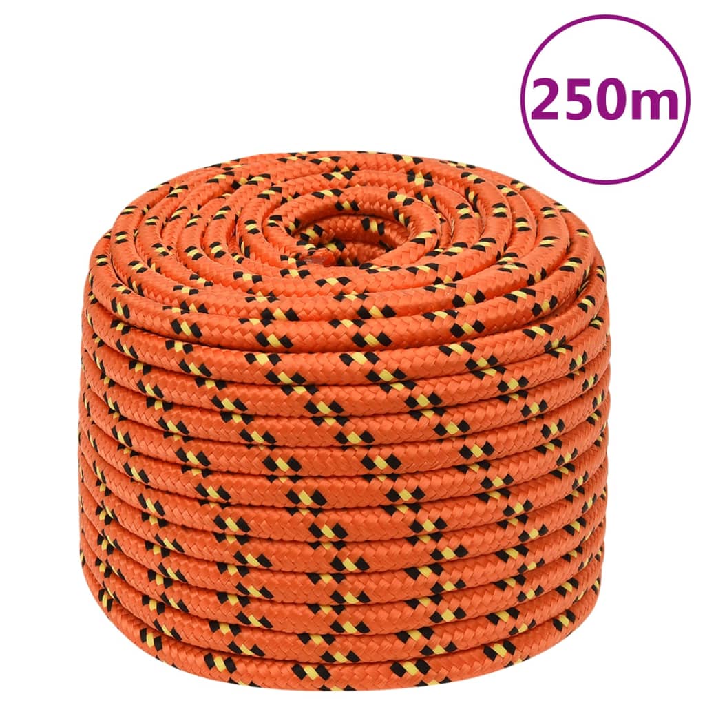 vidaXL Boat Rope Orange 12 mm 250 m Polypropylene