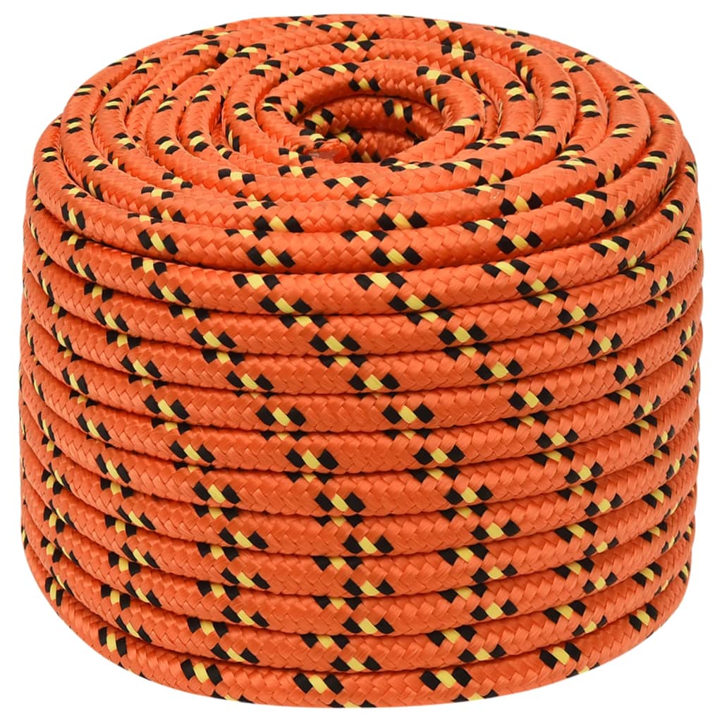 vidaXL Boat Rope Orange 14 mm 250 m Polypropylene