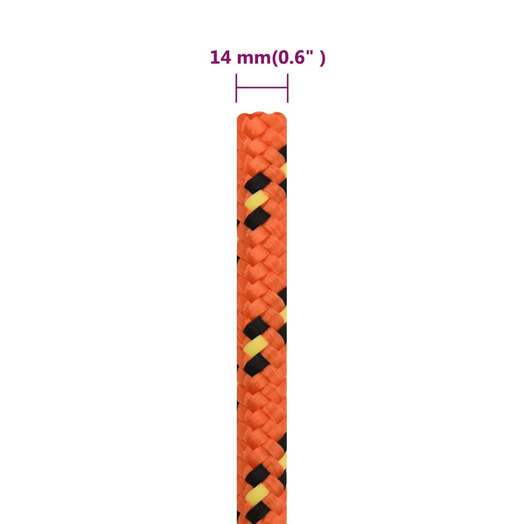 Boat Rope Orange 14 mm 250 m Polypropylene