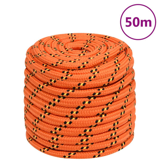 vidaXL Boat Rope Orange 16 mm 50 m Polypropylene