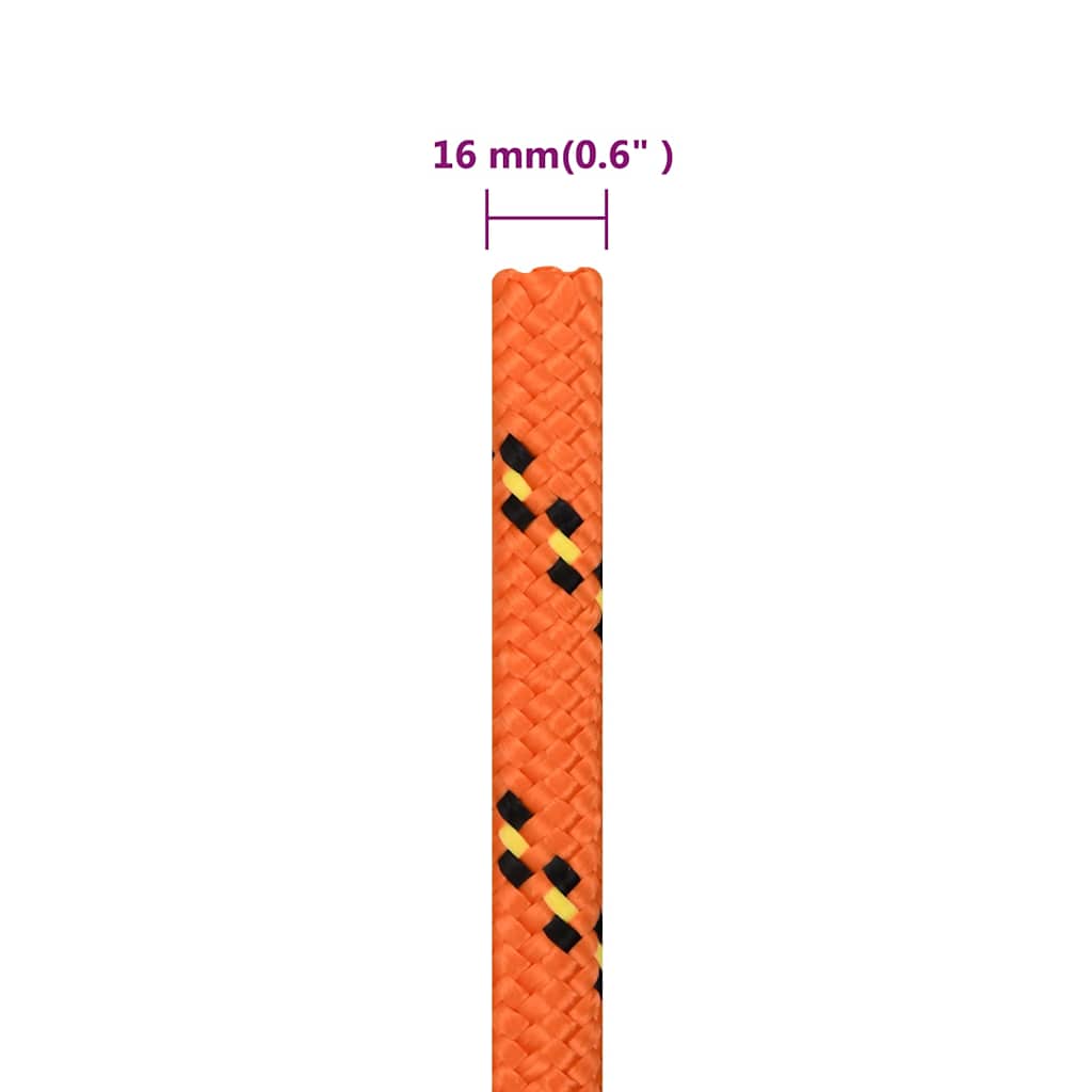 Boat Rope Orange 16 mm 50 m Polypropylene
