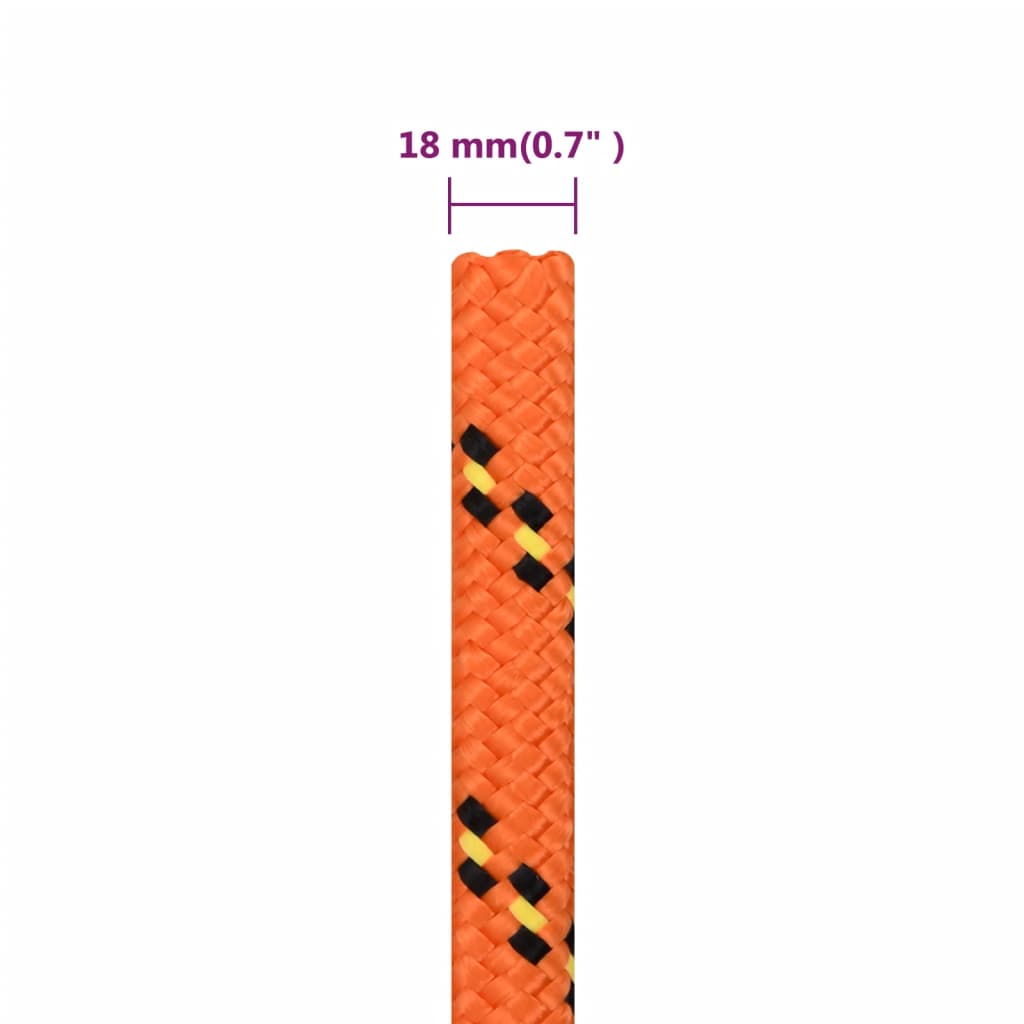 vidaXL Boat Rope Orange 18 mm 100 m Polypropylene