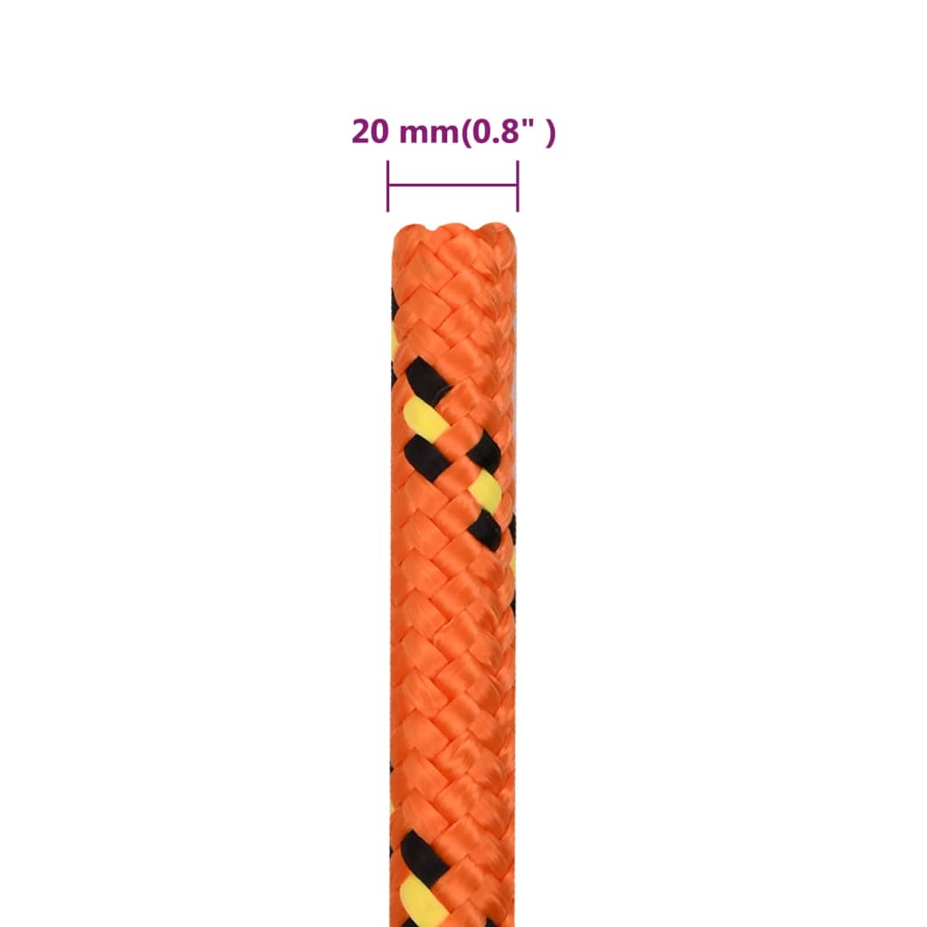 vidaXL Boat Rope Orange 20 mm 25 m Polypropylene