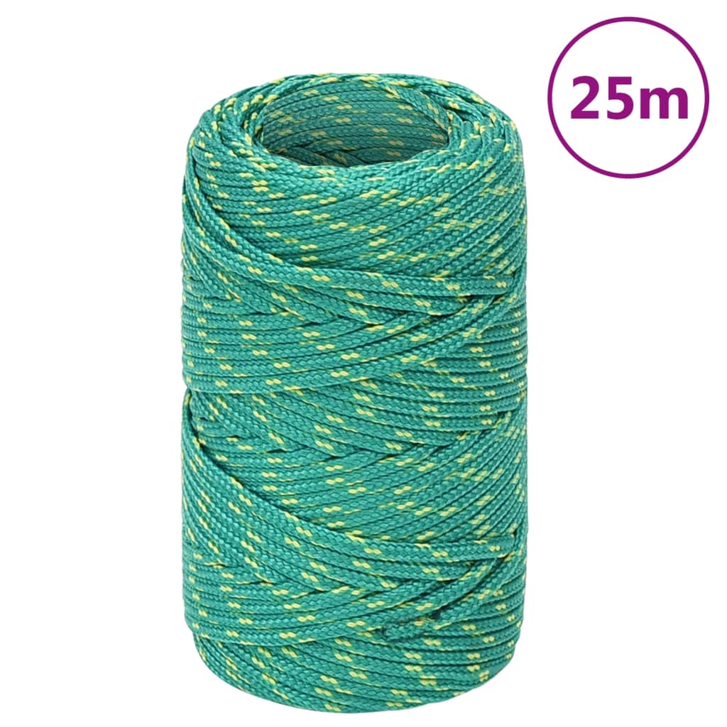 vidaXL Boat Rope Green 2 mm 25 m Polypropylene